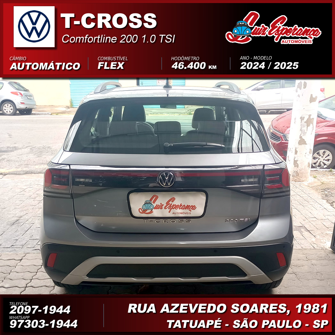 VolksWagen T-Cross Comfortiline 200 TSI 1.0 Flex Prata 2025