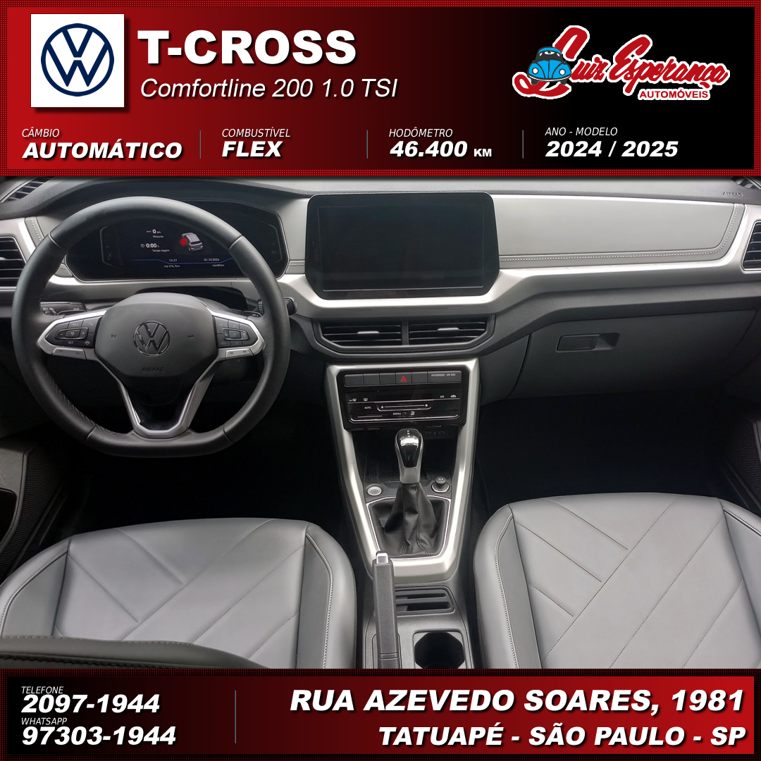 VolksWagen T-Cross Comfortiline 200 TSI 1.0 Flex Prata 2025